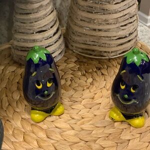 Charming Eggplant Figurines - Purple and Green